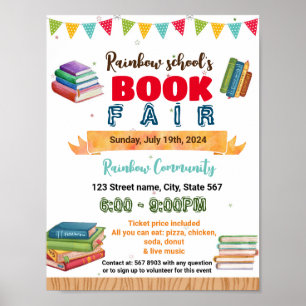 Book Fair school event template Poster