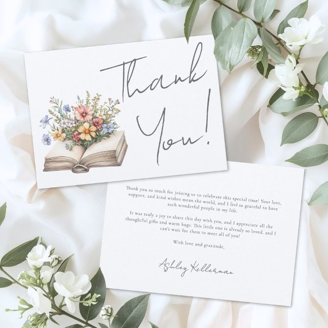 Book Floral Thank You Card (Book Floral Thank You)