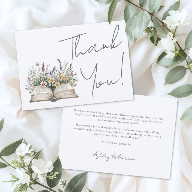 Book Floral Thank You Card (Book Floral Thank You )