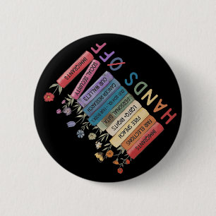 Book Flower Anti Trump Social Security Hands Off P 6 Cm Round Badge