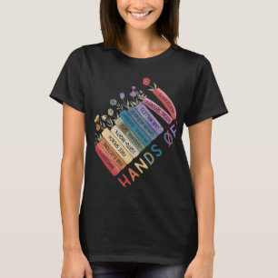 Book Flower Anti Trump Social Security Hands Off P T-Shirt