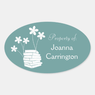 Book/Flower Bookplate or Ownership Sticker