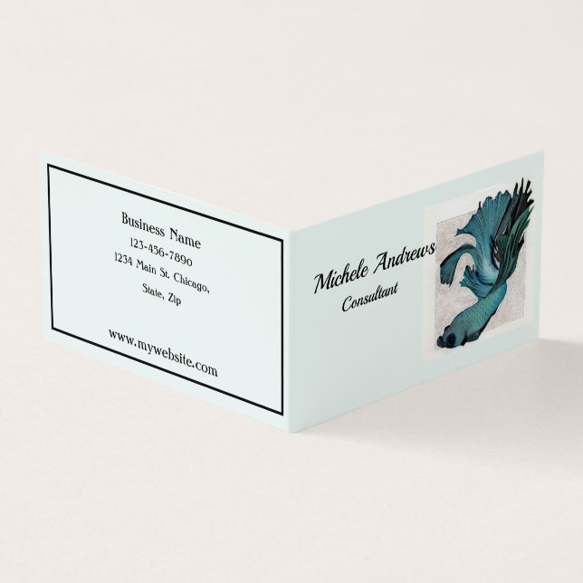 Book Fold Business Cards Betta Fish (Outside)