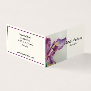 Book Fold Business Cards Councilor Lavender Iris