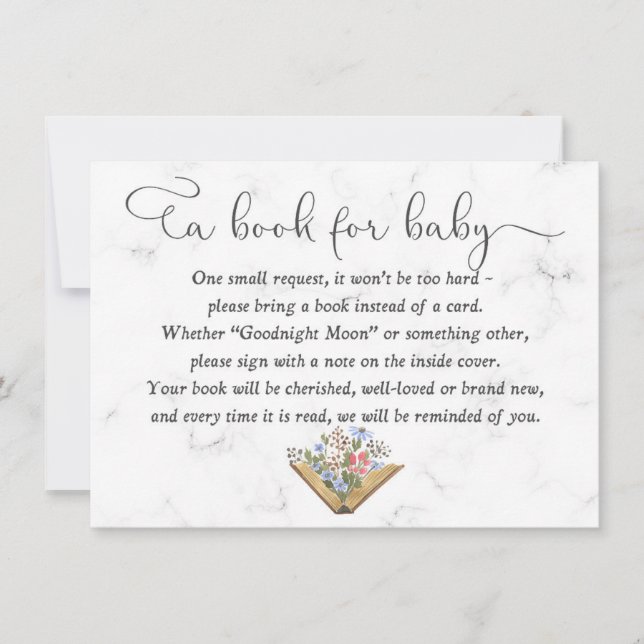Book for Baby Card, Baby Shower Bring A Book Card (Front)