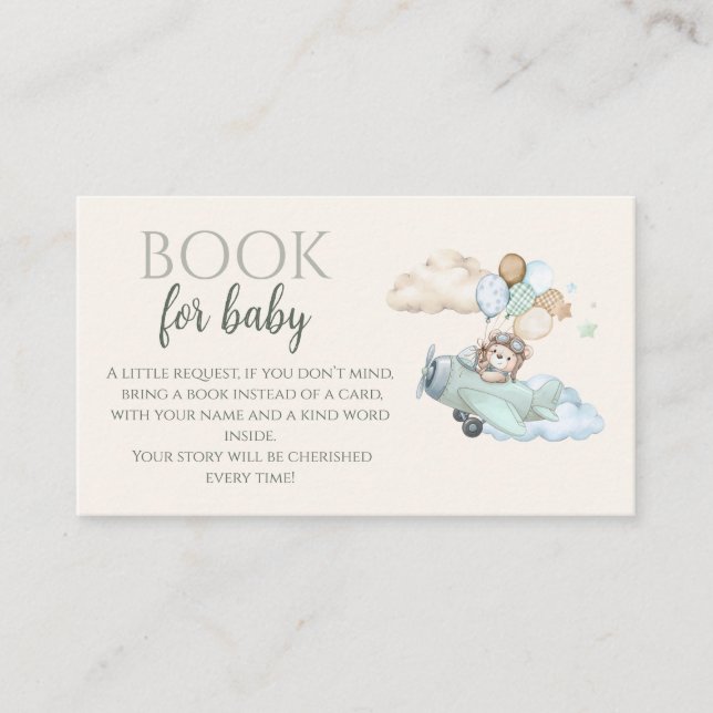 Book For Baby Card Bearly Wait Airplane Boy  (Front)