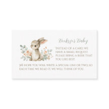 Book for Baby Card Bunny Themed Baby Shower