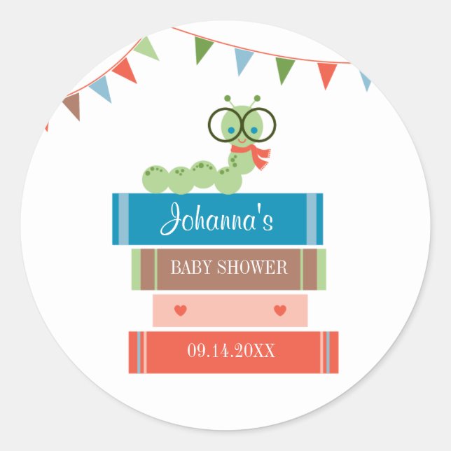 Book for Baby Shower Favour Sticker (Front)