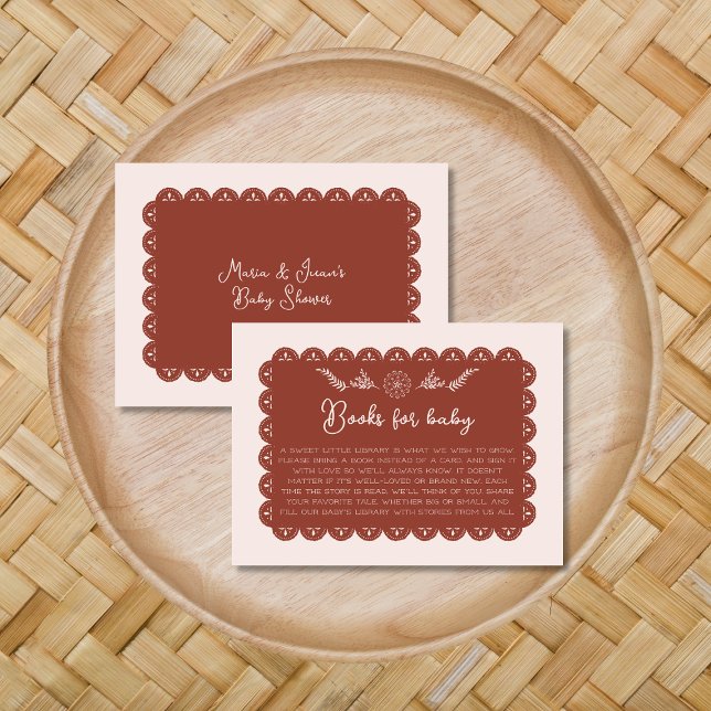 Book For Baby Shower Mexican Papel Picado Neutral  Enclosure Card (Book For Baby Shower Mexican Papel Picado Neutral Enclosure Card)