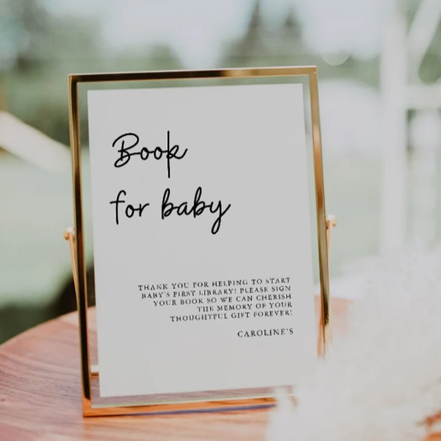 Book for Baby Sign, Baby Shower Invitation (Book for Baby Sign, Baby Shower Invitation)
