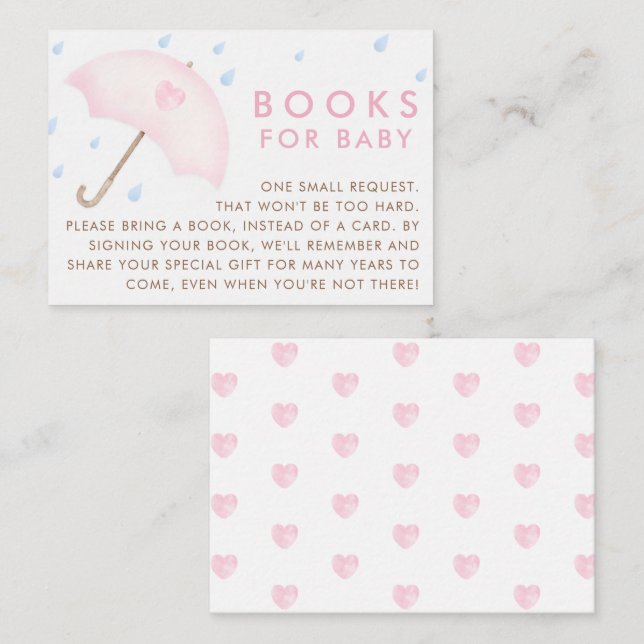 Book for Baby Sprinkle Baby Shower Enclosure Card (Front/Back)