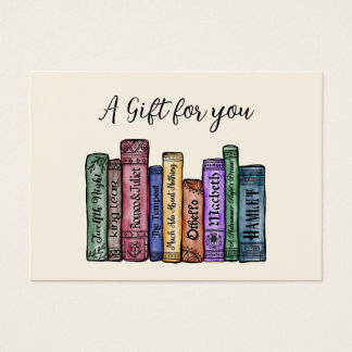 Book Gift Certificate Literary Bibliophile