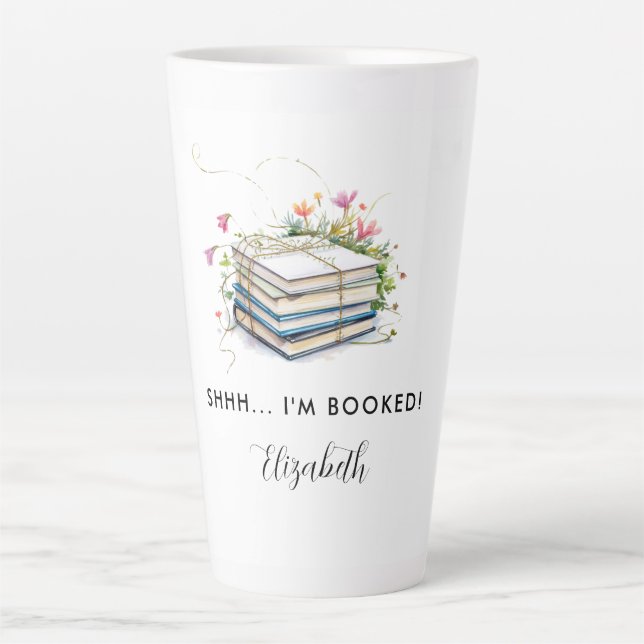 Book Gift Wildflowers Funny Bookish Name Latte Mug (Front)