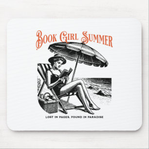Book Girl Summer Beach Vacation Reading Bookish _1 Mouse Mat