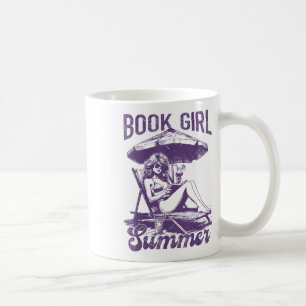 Book Girl Summer Funny Books Girl Lover Vacation _ Coffee Mug
