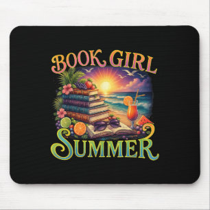 Book Girl Summer Funny Teacher Student Woman Book Mouse Mat