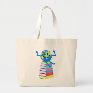 Book Globe Large Tote Bag