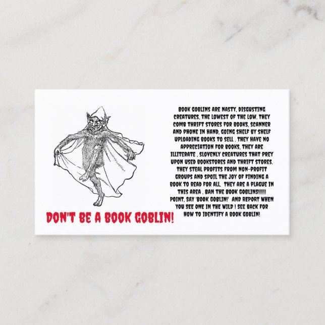 Book Goblin Card  (Front)
