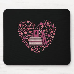 Book Heart Book Reader Gift Bookworm Nerd Love Rea Mouse Mat