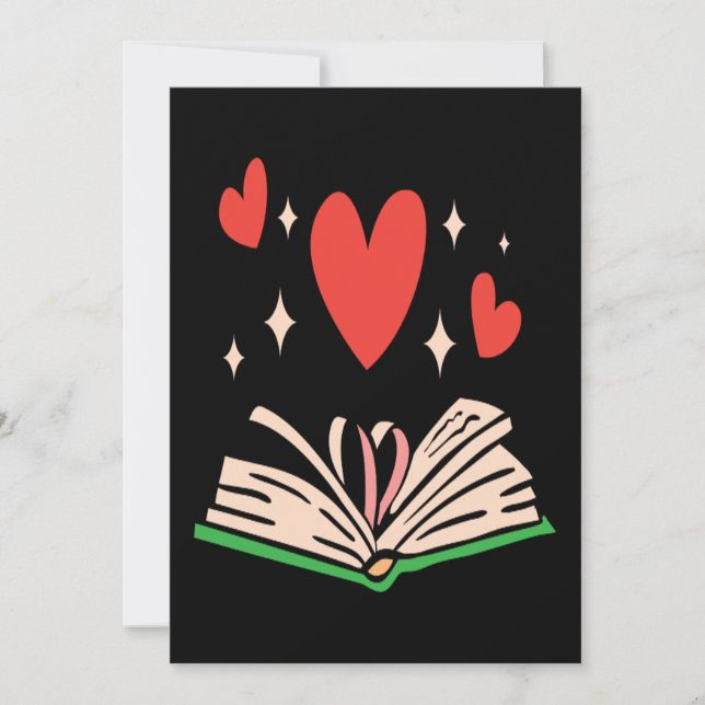 Book Heart Clothing Her Gift Book Lover Valentines Holiday Card (Front)