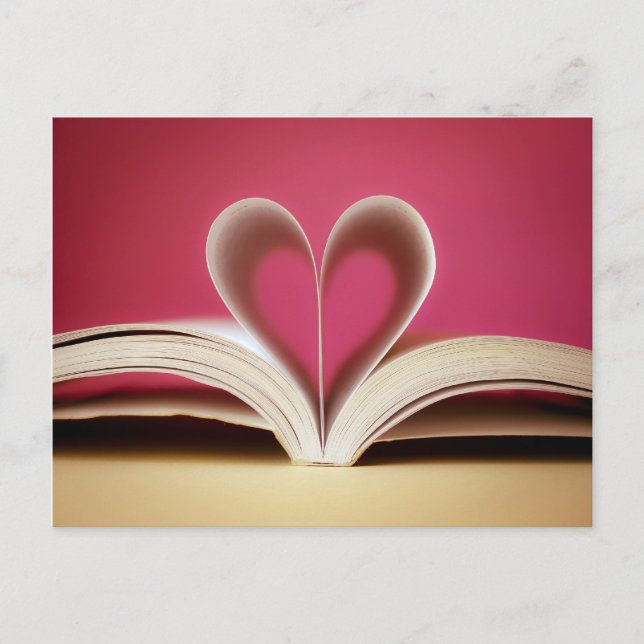 Book Heart Postcard (Front)
