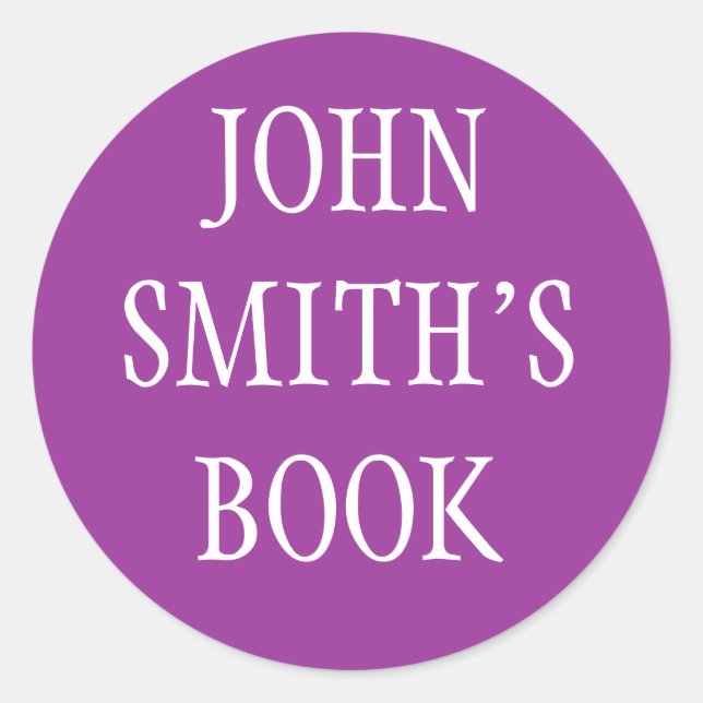 BOOK IDENTIFICATION STICKER - Customised (Front)
