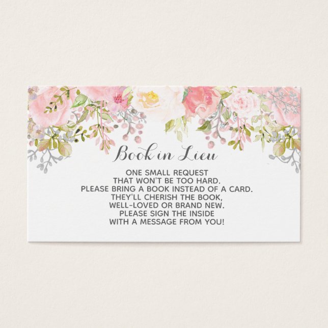 Book In Lieu Cards Watercolor flowers (Front)