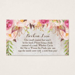 Book In Lieu Cards Watercolor flowers