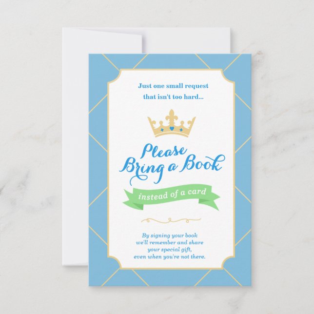 Book Instead of a Card | Little Prince Baby Shower (Front)
