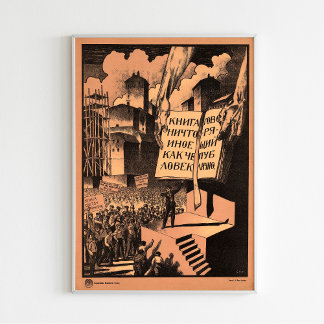 "Book is Nothing More.. Soviet Propaganda Poster