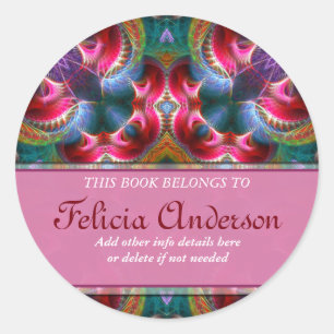 Book Label : Colourful Fantasy Fractal Sticker