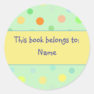 Book Label - Polka Dot Design
