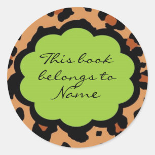 Book Label "this book belongs to" Funky Lepord