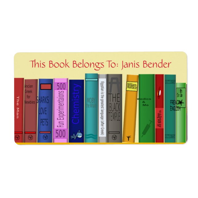 Book Label With Books (Front)