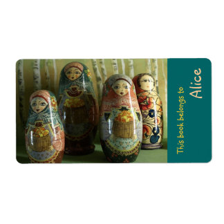 Book Labels with Russian Matrioshka