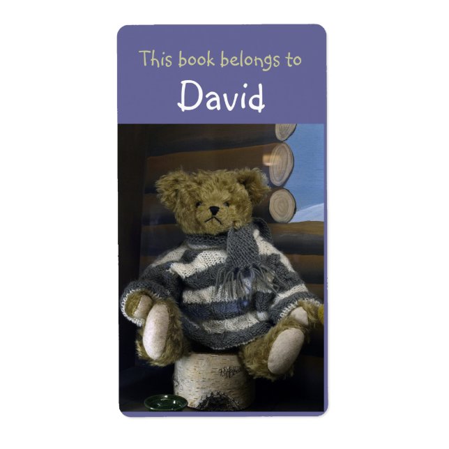 Book Labels with teddy bear (Front)