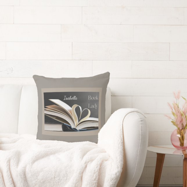 Book Lady, Personalzed Reading Hobby Gift for Her Cushion (Couch)