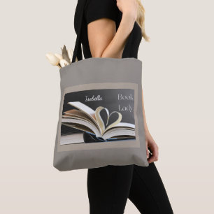 Book Lady, Personalzed Reading Hobby Gift for Her Tote Bag