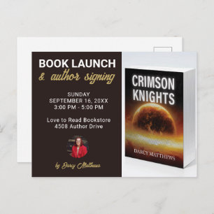 Book Launch Author Signing Promotional Marketing Postcard