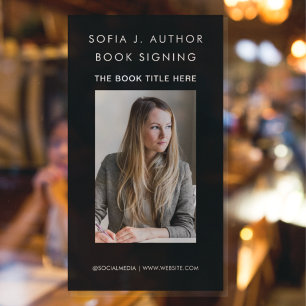 Book Launch Author Writer Photo Promotional Black Window Cling