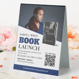 Book Launch Custom Table Tent Sign