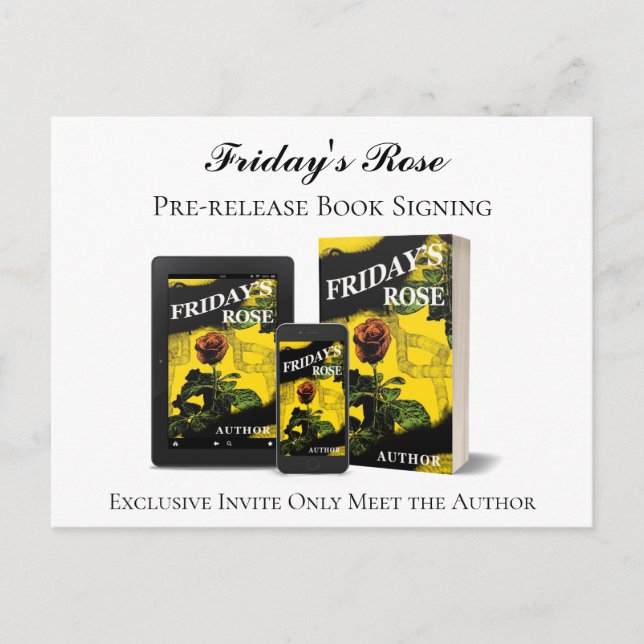 Book Launch Invite Only Signing Party Invitation (Front)