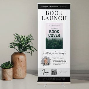 Book Launch Marketing Book Cover Author Photo Retractable Banner