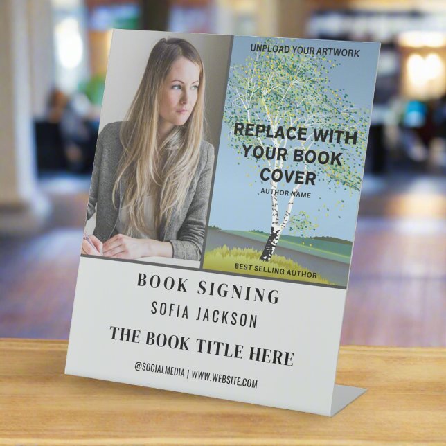 Book Launch Signing Photo Author Promotional  Pedestal Sign (Creator Uploaded)