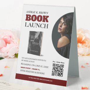 Book Launch Table Tent Sign
