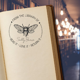 Book library bookplate book stamp Custom BEE