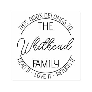 Book library bookplate book stamp Custom modern