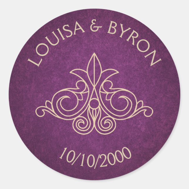 Book Library Geek Burgundy Literary Wedding Classic Round Sticker (Front)