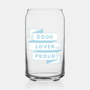 Book Lover and Proud Pastel Blue Retro Can Glass