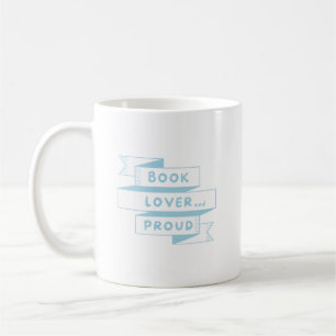 Book Lover and Proud Pastel Blue Retro Coffee Mug